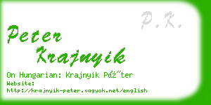 peter krajnyik business card